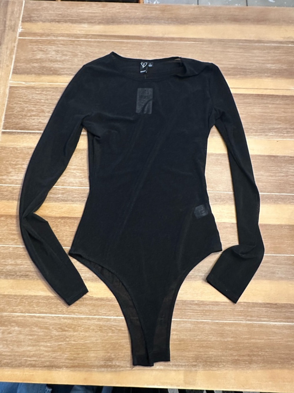 Windsor Black Long Sleeve Scoop Neck Bodysuit